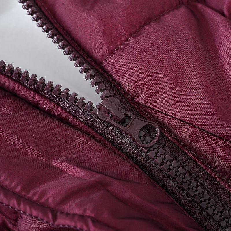 Girls burgundy Graphics Printed Hooded Puffer Jacket Coats & Jackets