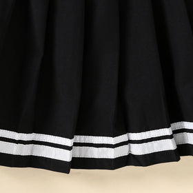 Girls Alphanumeric Printed Crop Top With Black Skirt 2 pc. Sets