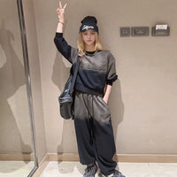 Girls Black Ombre Printed Sweatshirt With Pants Winter Co-ord sets 2 pc. Sets
