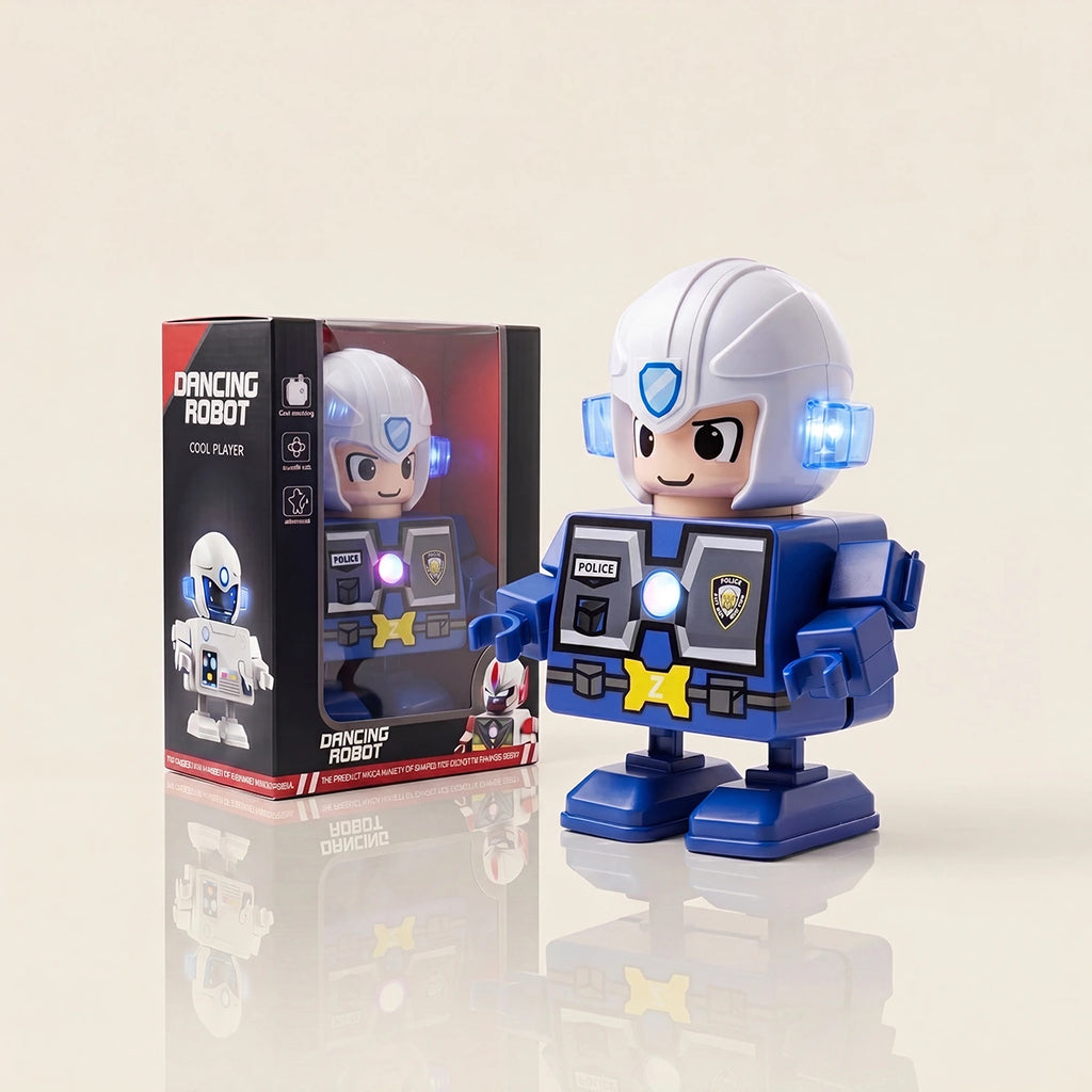 Electric Police Robot Toy with Lights & Music, Dancing Swing Robot for Kids Trending Accessories Blue Onesize