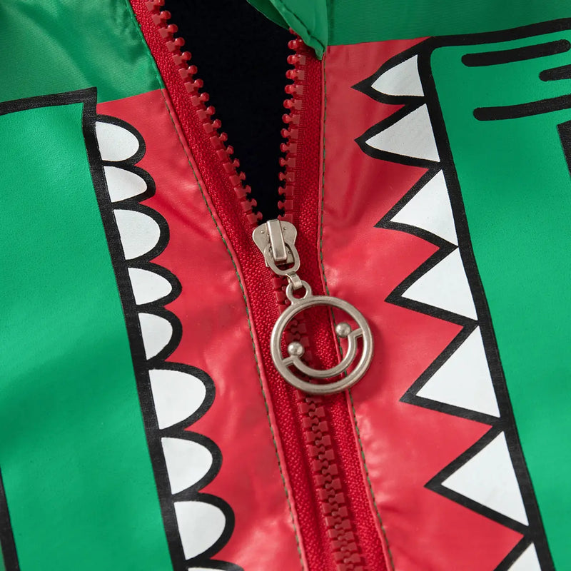 Boys Green Graphics Printed Hooded Zip-up Jacket Coats & Jackets