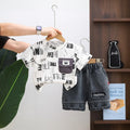 Boys White Typographic Print T-Shirt With Denim Shorts Set Sets White 1-2 Y