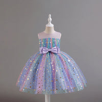 Girls Lavender Star Foil Print Sleeveless Fit & Flare Party Wear Dress Party Dresses Lavender 2-3 Y