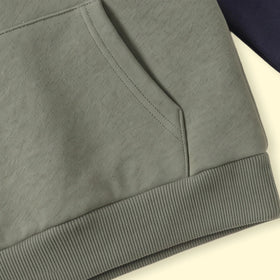 Boys Olive Green Typographic Long Sleeve Hoodie Sweatshirts & Hoodies