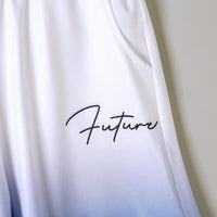 Boys White-Blue Ombre Effect T-shirt with Shorts Set Sets