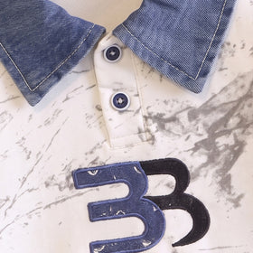 Boys Off White Typographic Polo Sweatshirt & Denim Pants Sets Sets