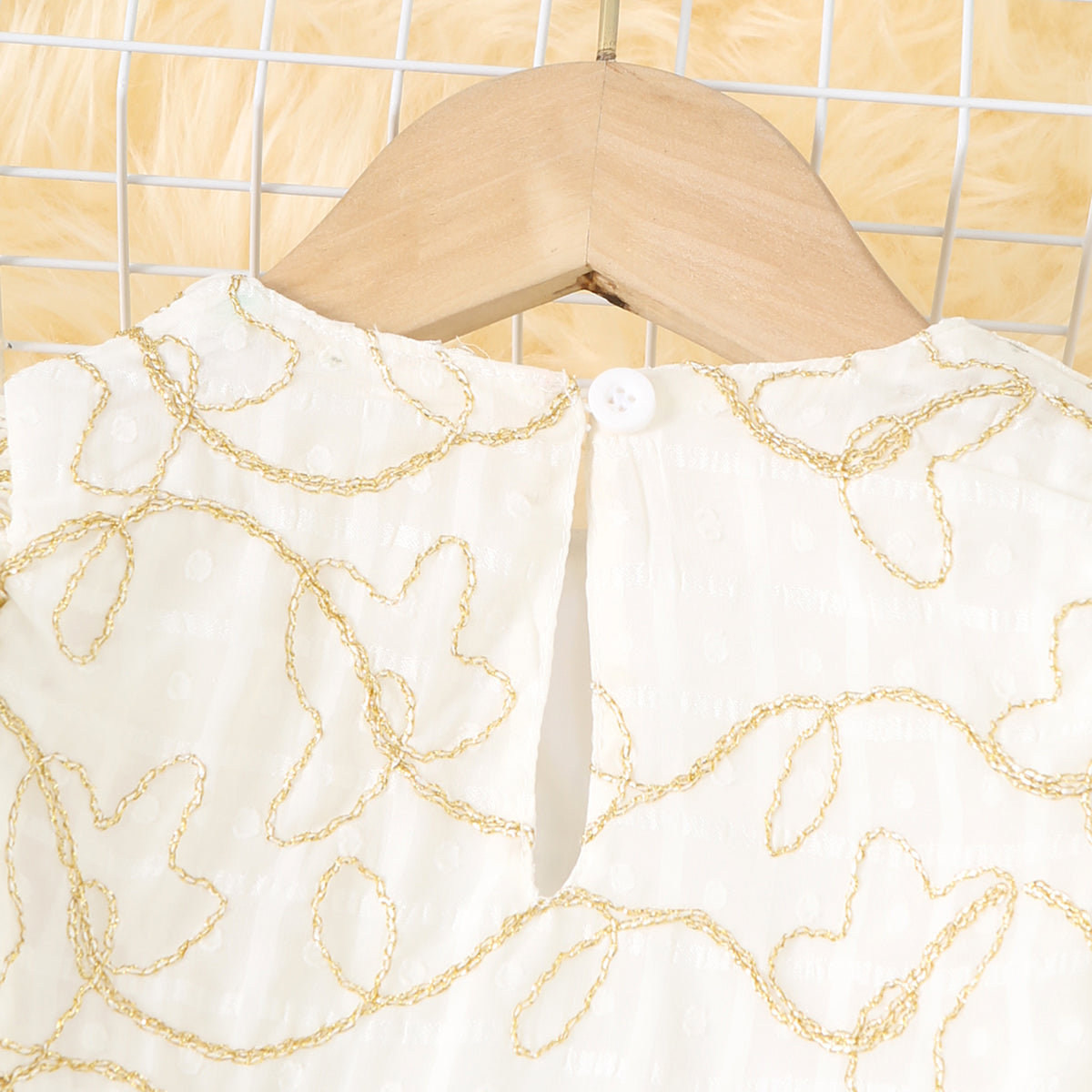 Girls White Puff Sleeve Embroidered Dress Casual Dresses