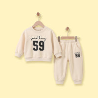 Boys Apricot Typographic Sweatshirt & Joggers Co-ord Sets Sets Apricot 1-2 Y