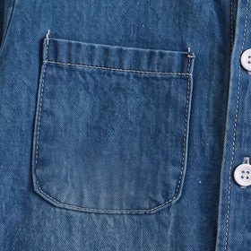 Boys Dark Blue Long Sleeve Denim Shirt Shirts