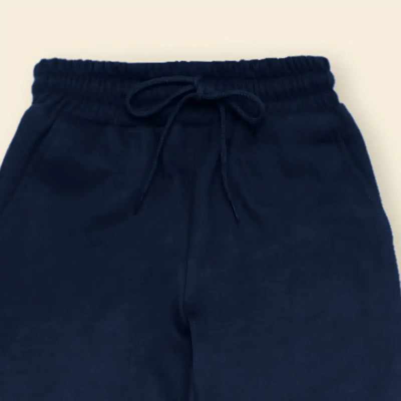 Boys Navy Blue Solid Cross Pocket Elasticated Joggers Trackpants & Joggers