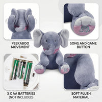 Baby Pink Peek-a-Boo Musical Elephant Plush Toy Trending Accessories