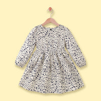 Girls Black Floral Long Sleeve Fit & Flare Dress Casual Dresses Black 3-4 Y