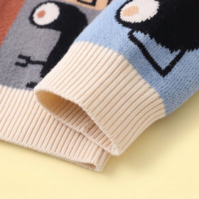 Boys Multicolour Jacquard Long Sleeve Cardigan Sweaters & Cardigans