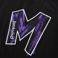 Boys Black Typographic Printed Short Sleeves T-Shirt With Purple Shorts Set 2 pc. Sets