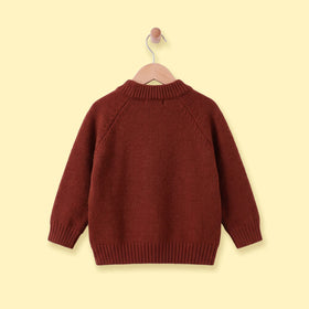 Girls Maroon Heart Raglan Sleeve Cardigan Sweaters & Cardigans