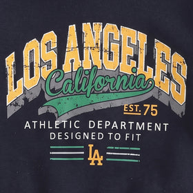 Boys Black Typographic Hooded Sweatshirt & Pants Sets Sets