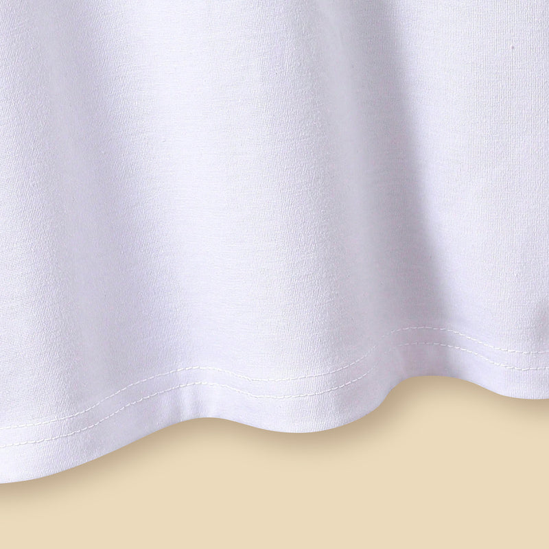 Boys White Typographic Printed Regular Short Sleeves T-Shirts Tshirts