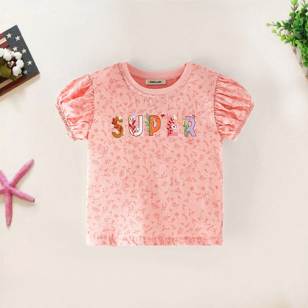 Girls Printed Knitted Top
