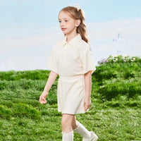 Girls Short Sleeve Polo T-Shirt With Elasticated Skirt Set 2 pc. Sets   