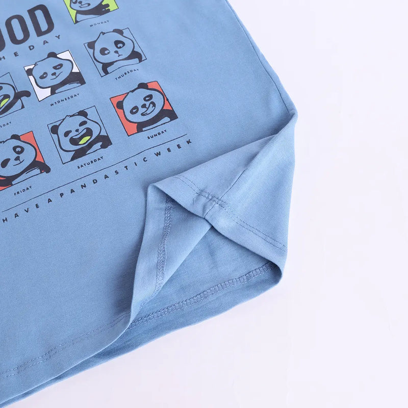 Boys Blue Graphics Print T-Shirt With Elasticated Pants Sets Sets