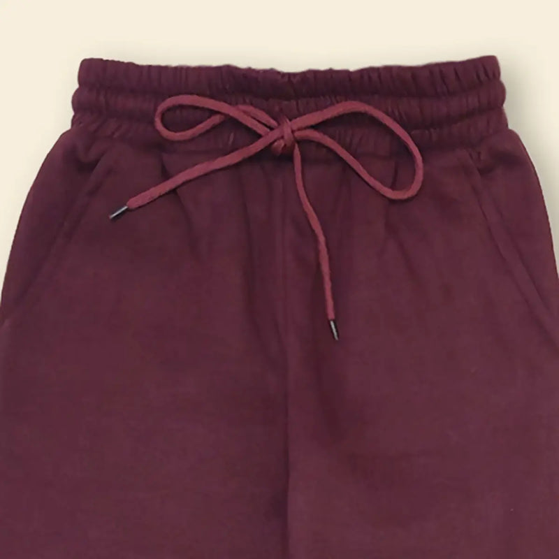 Boys Maroon Solid Cross Pocket Elasticated Joggers Trackpants & Joggers
