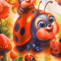 Girls Multicolor Ladybug Print Long Sleeve Hoodie Sweatshirts & Hoodies