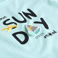 Boys Green Typography Printed T-Shirt With Cargo Shorts Sets Sets