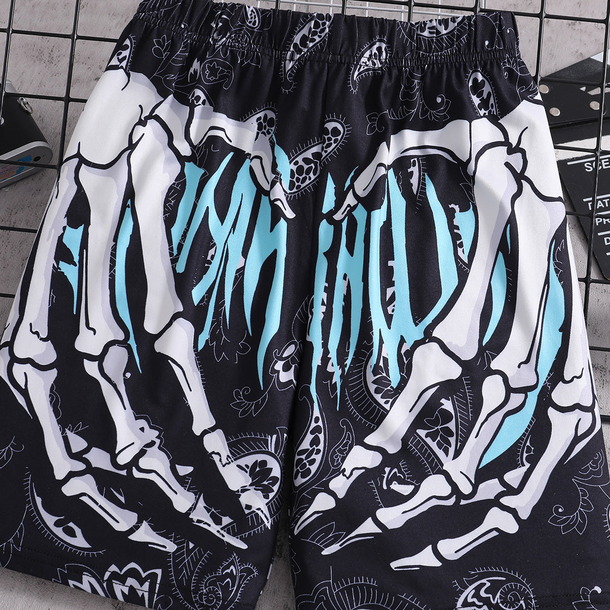 Boys Black Halloween Printed Elasticated Shorts Shorts