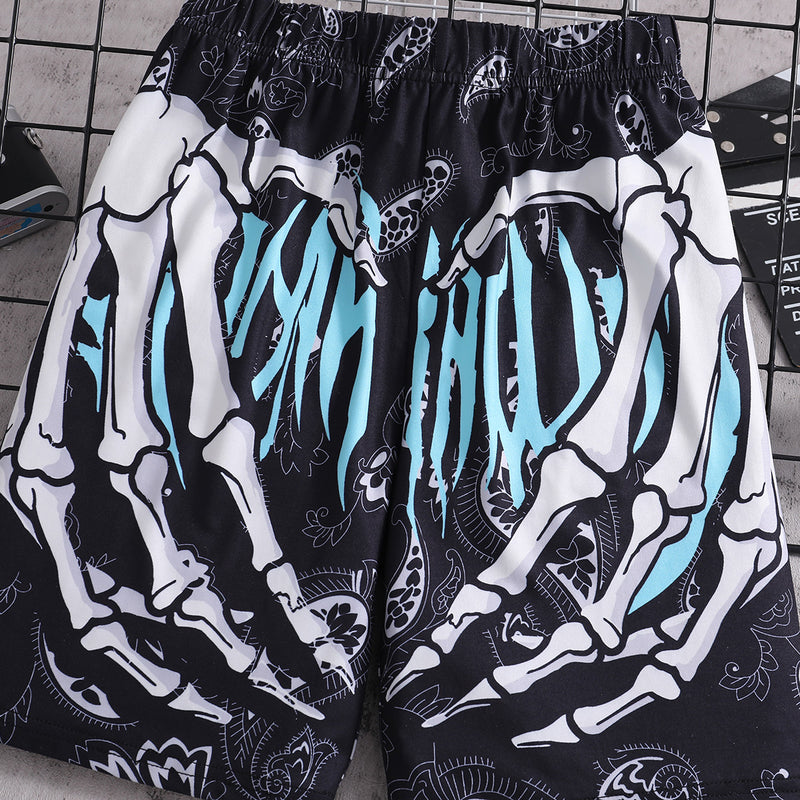 Boys Black Halloween Printed Elasticated Shorts Shorts