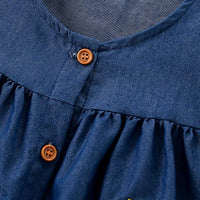 Girls Embroidery Applique Empire Line Dress Casual Dresses   