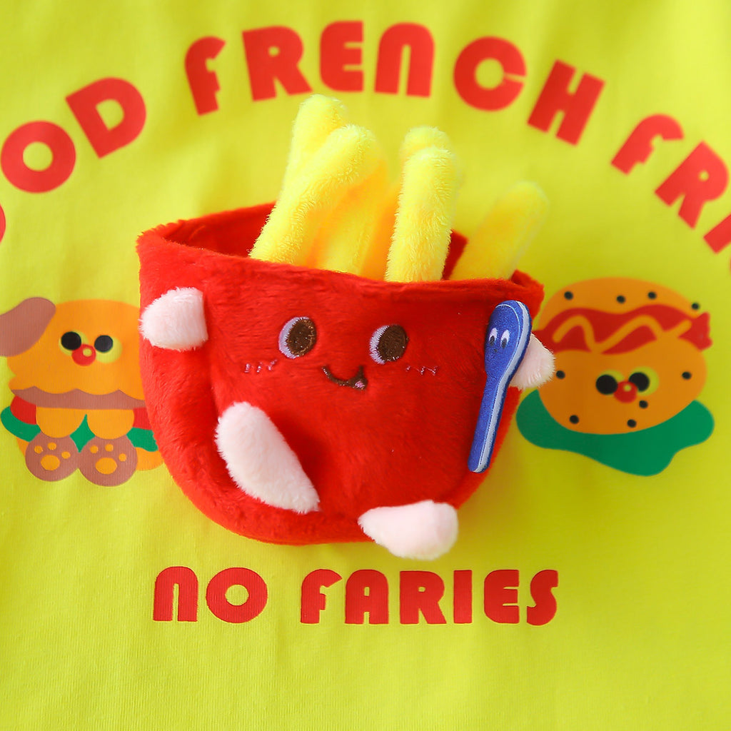 Boys Yellow Printed Short Sleeves T-Shirt With Striped Bermudas Set 2 pc. Sets