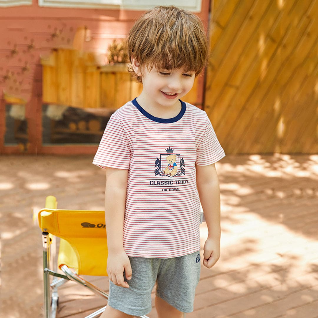 Boys Striped T-shirt with Shorts Set Sets   