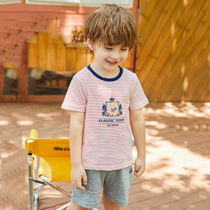 Boys Striped T-shirt with Shorts Set Sets   