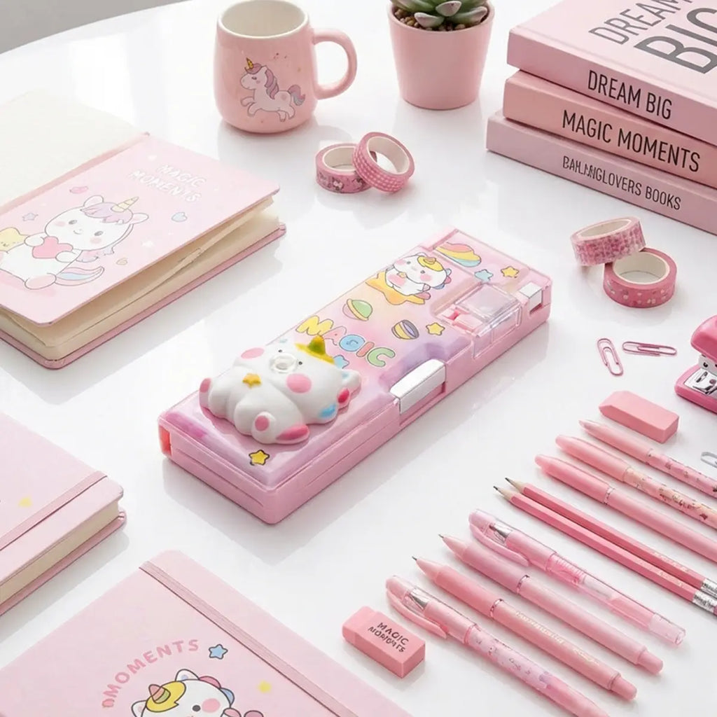 Kids Unicorn Cartoon 3D Pop Eye Pencil Box Trending Accessories