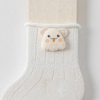 Pack of 4 White Animal Applique Ankle Length Socks Socks