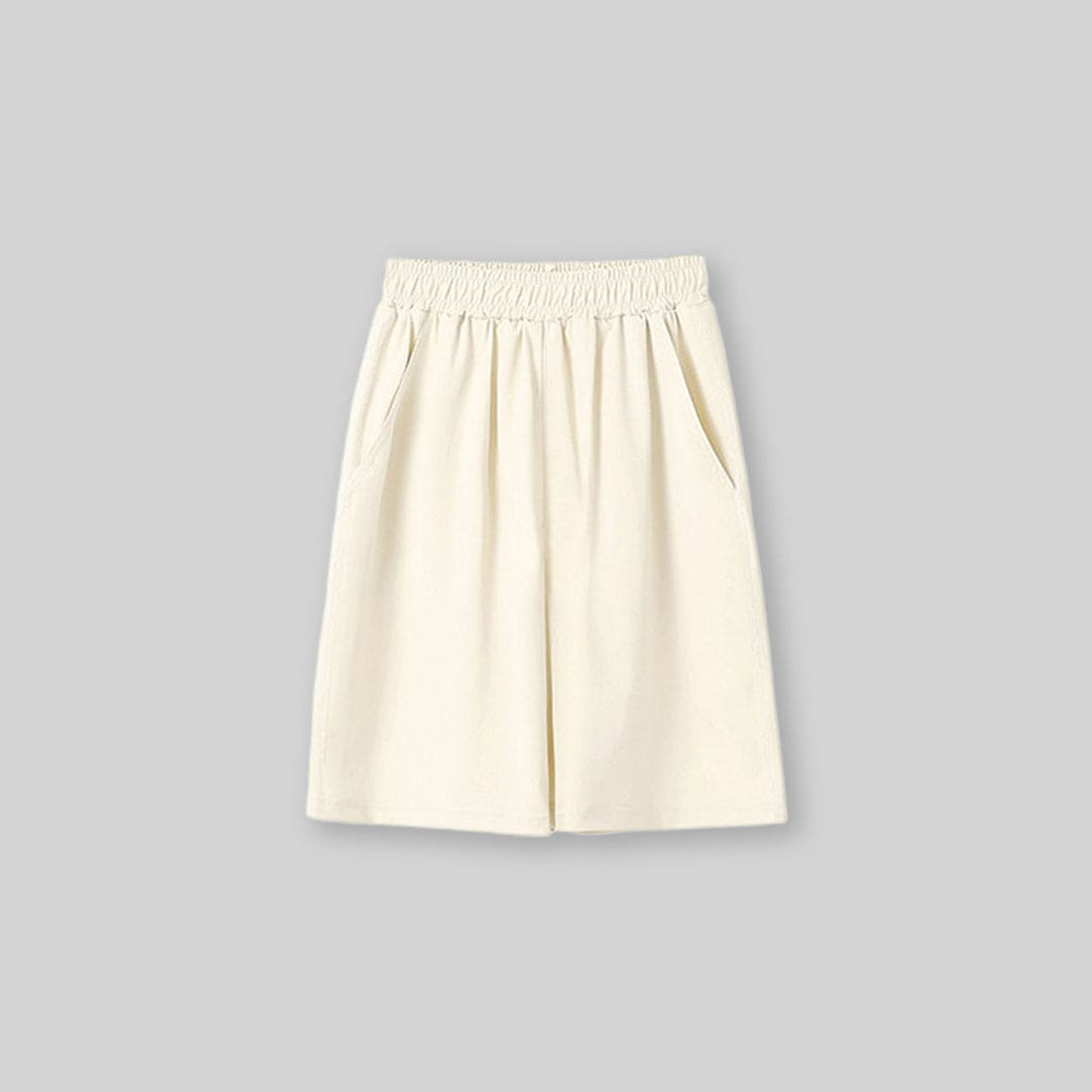 Girls Solid Elasticated Shorts