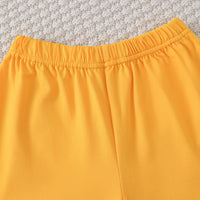 Boys Yellow Alphanumeric Printed Sleeveless T-Shirt With Shorts Summer Co-ord Set 2 pc. Sets