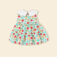 Girls Multicolor Floral Print Fit & Flare Tiered Dress Casual Dresses
