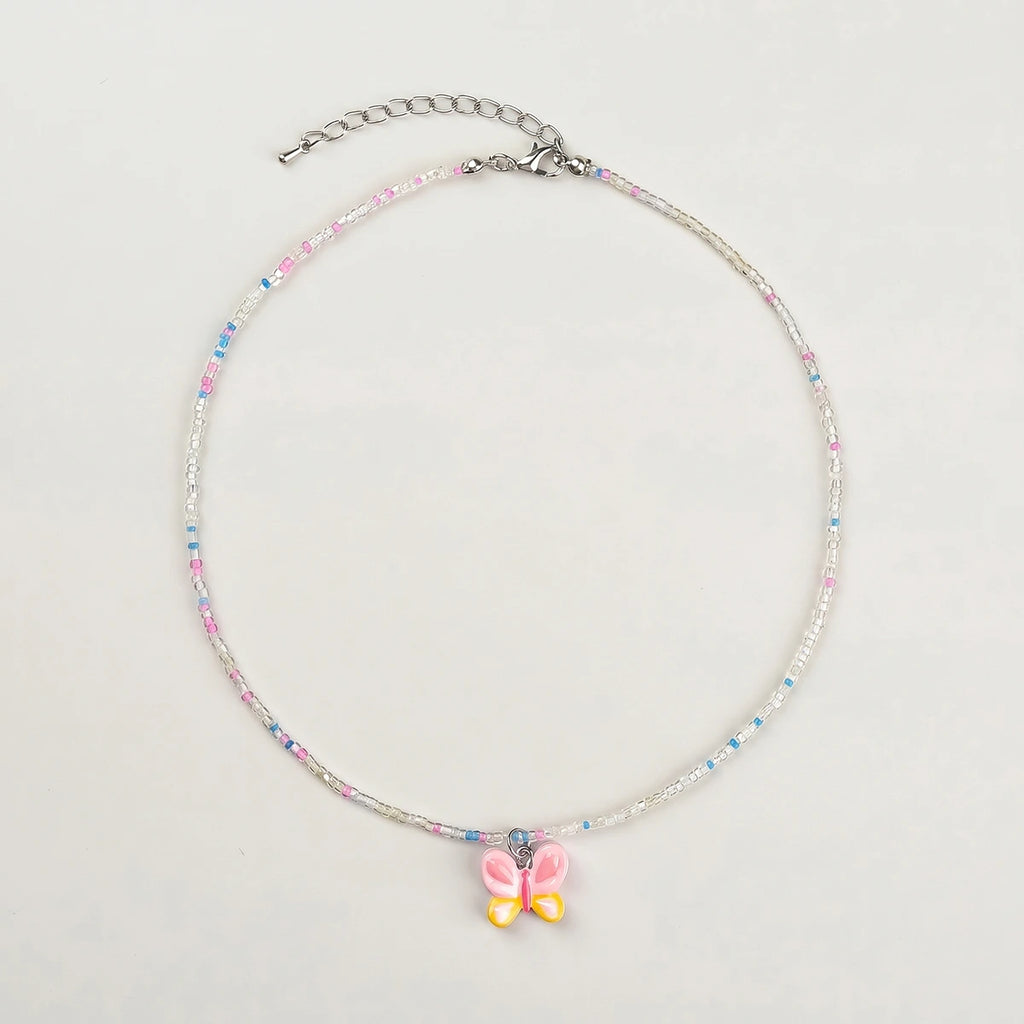 Pack Of 4 Girls Multicolour Beaded Charm Necklace Sets Necklace and Chains