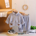 Boys Grey Fleece Zip-up Jacket With Jogger Co-ord Sets Sets Grey 1-2 Y