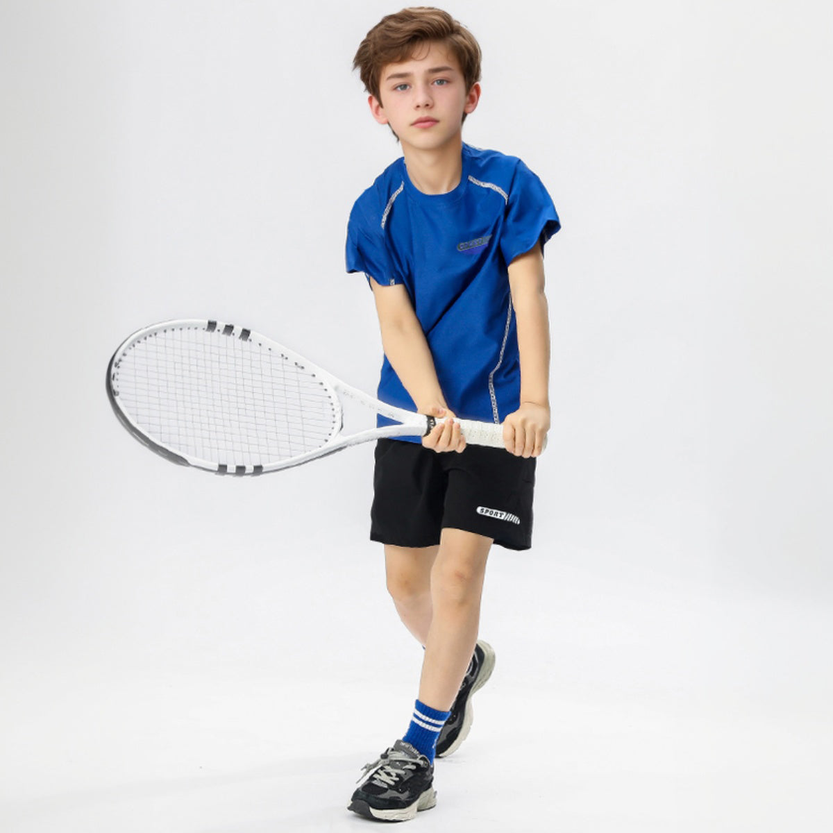 Boys Blue Solid Summer T-shirt With Shorts Set 2 pc. Sets