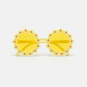 Girls Yellow Daisy Round Sunglasses Sunglasses