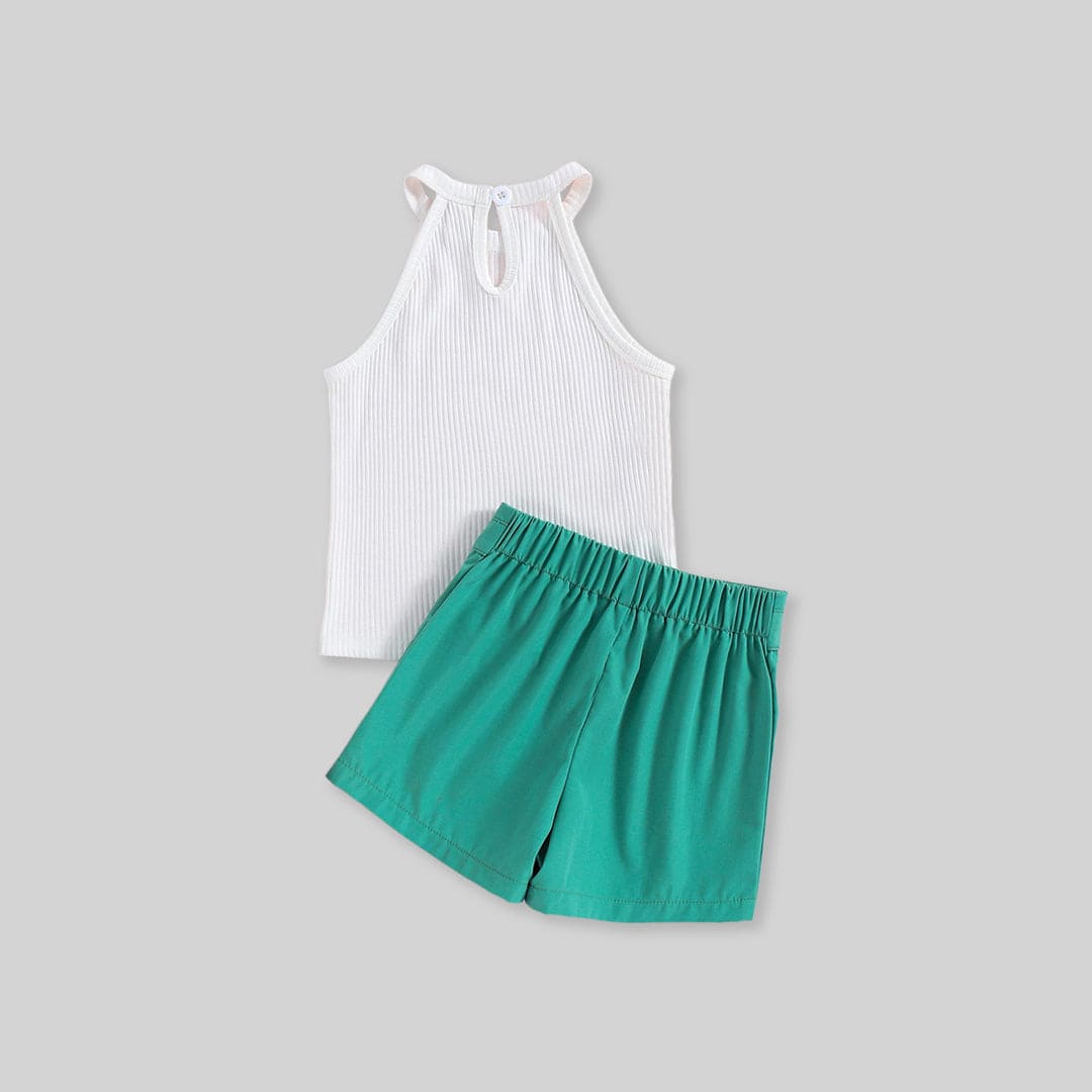 Girls Halter Neck Sleeveless Top With Shorts 2 pc. Sets   