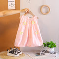 Girls Light Pink Flowers Applique Sleeveless Balloon Dress Casual Dresses Light Pink 1-2 Y
