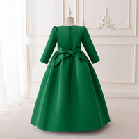 Girls Green Floral Embroidered Fit & Flare Dress Casual Dresses