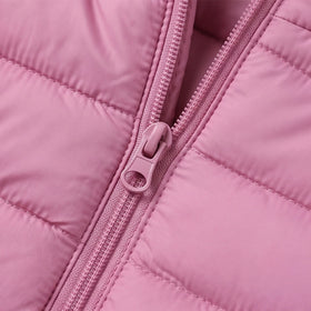 Girls Mauve Hooded Quilted Puffer Jacket Coats & Jackets