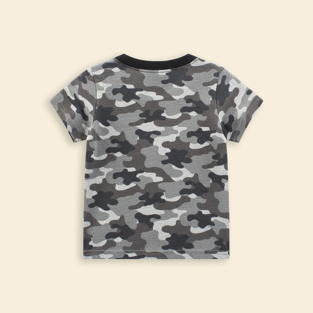 Boys Grey Camouflage Print Short Sleeves T-shirt Tshirts