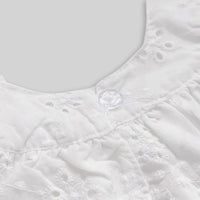 Girls White Schiffli Sleeveless Top With Shorts Co-ord Sets Sets