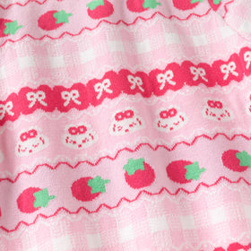 Girls Pink Self-Design Jacquard Regular Sweater Sweaters & Cardigans