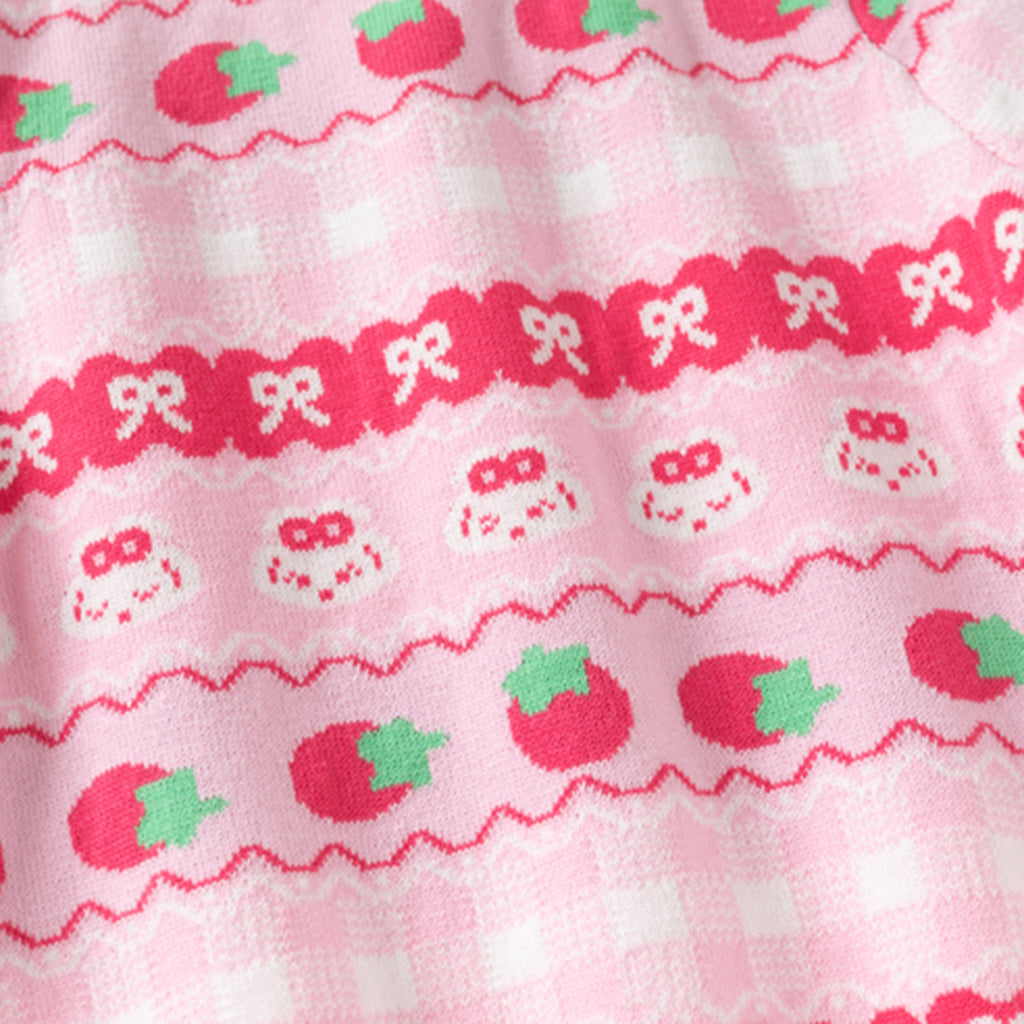 Girls Pink Self-Design Jacquard Regular Sweater Sweaters & Cardigans